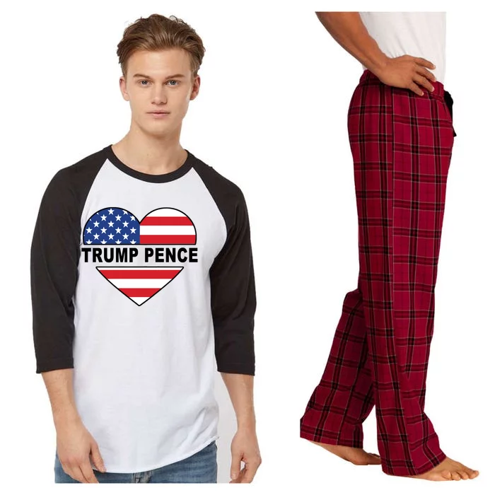 Love Trump Pence USA Heart Raglan Sleeve Pajama Set