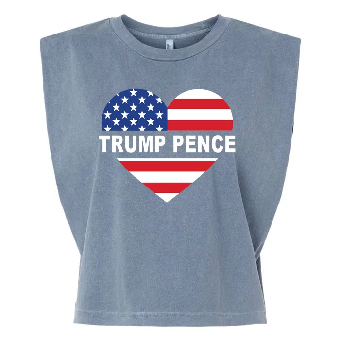 Love Trump Pence USA Heart Garment-Dyed Women's Muscle Tee