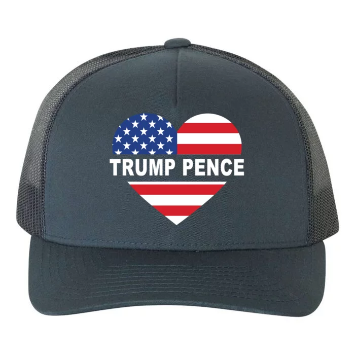 Love Trump Pence USA Heart Yupoong Adult 5-Panel Trucker Hat