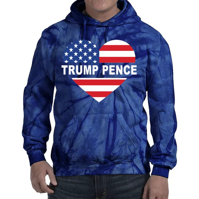 Love Trump Pence USA Heart Tie Dye Hoodie