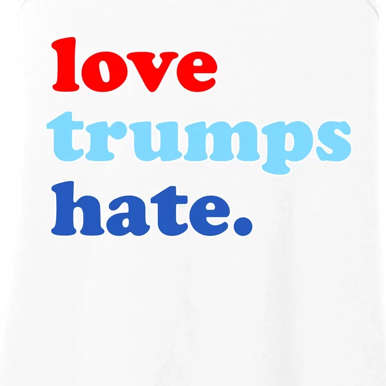 Love Trumps Hate. Anti-Trump Not My President Ladies Essential Tank