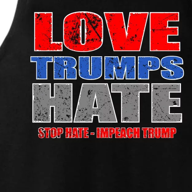 Love Trumps Hate Anti Trump Impeach Not My President Ladies Tri-Blend Wicking Tank