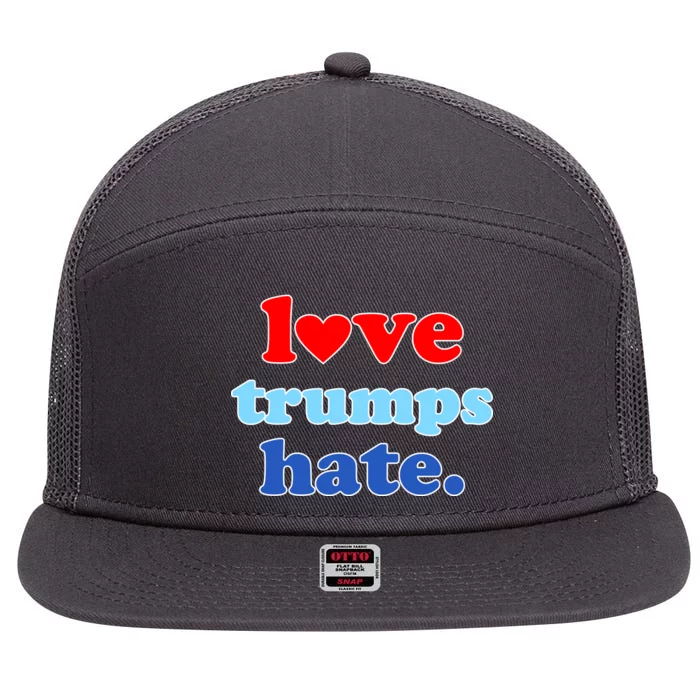 Love Trumps Hate Heart Anti Trump Not My President 7 Panel Mesh Trucker Snapback Hat