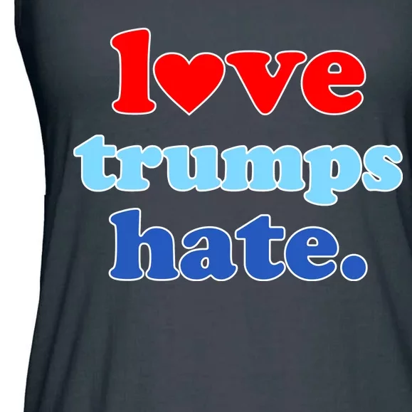 Love Trumps Hate Heart Anti Trump Not My President Ladies Essential Flowy Tank