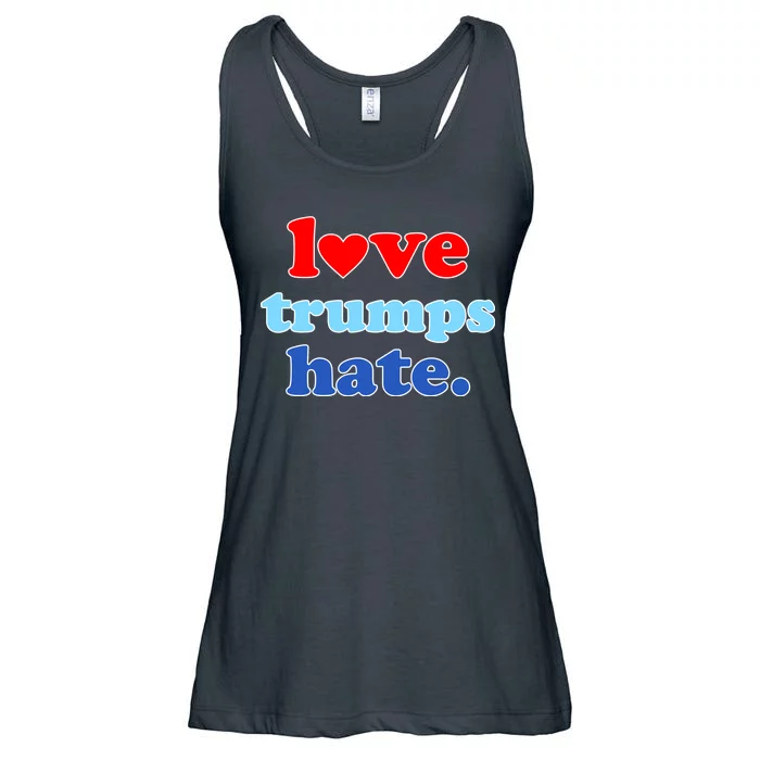 Love Trumps Hate Heart Anti Trump Not My President Ladies Essential Flowy Tank