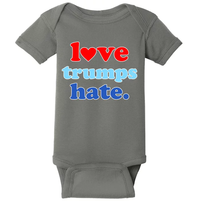 Love Trumps Hate Heart Anti Trump Not My President Baby Bodysuit