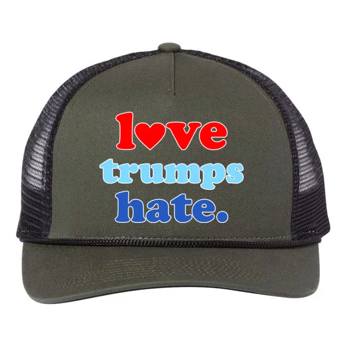 Love Trumps Hate Heart Anti Trump Not My President Retro Rope Trucker Hat Cap