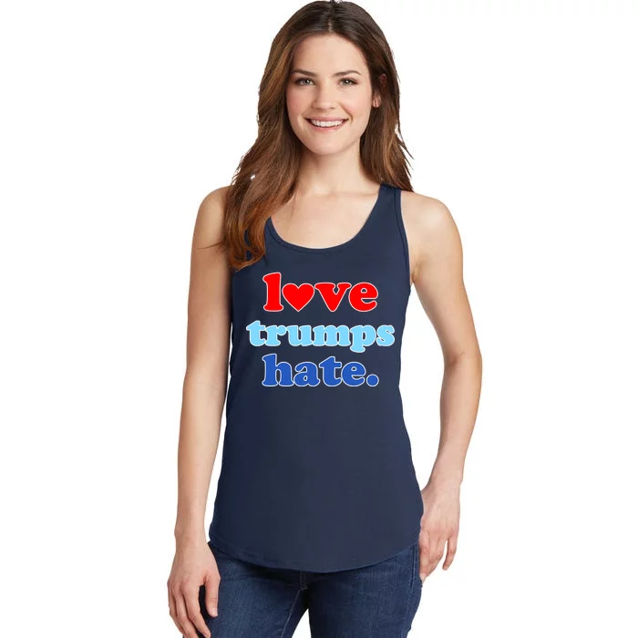 Love Trumps Hate Heart Anti Trump Not My President Ladies Essential Tank