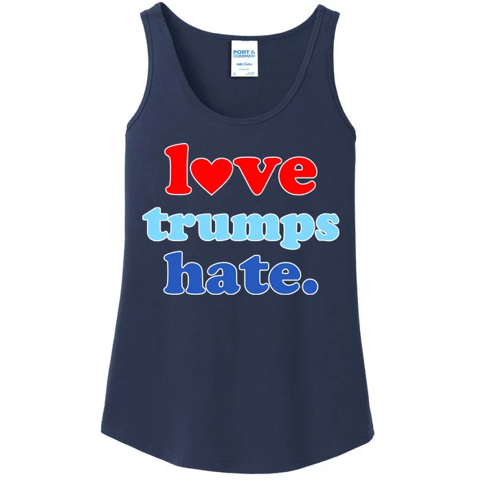 Love Trumps Hate Heart Anti Trump Not My President Ladies Essential Tank