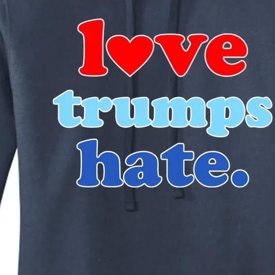 Love Trumps Hate Heart Anti Trump Not My President Women's Pullover Hoodie