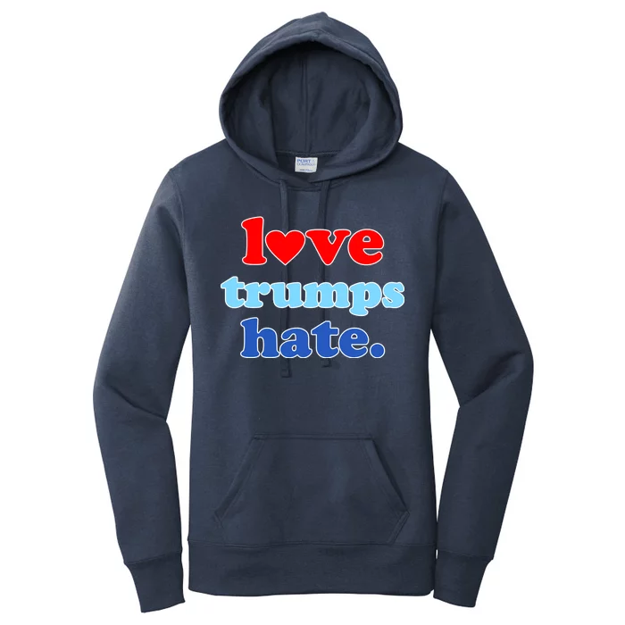 Love Trumps Hate Heart Anti Trump Not My President Women's Pullover Hoodie