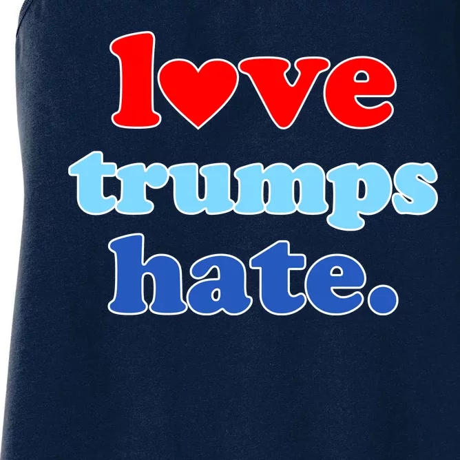 Love Trumps Hate Heart Anti Trump Not My President Women's Racerback Tank