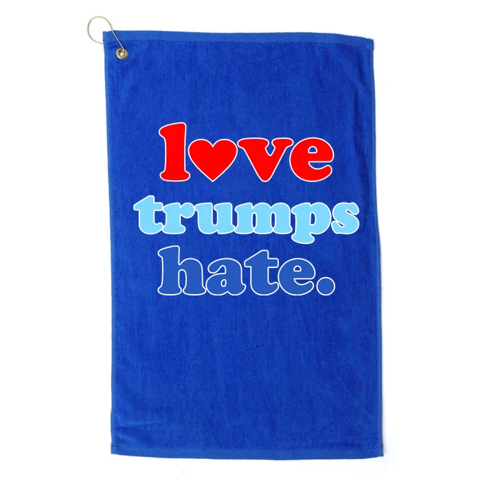 Love Trumps Hate Heart Anti Trump Not My President Platinum Collection Golf Towel