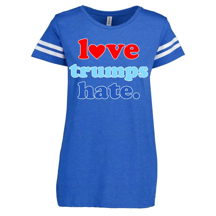 Love Trumps Hate Heart Anti Trump Not My President Enza Ladies Jersey Football T-Shirt