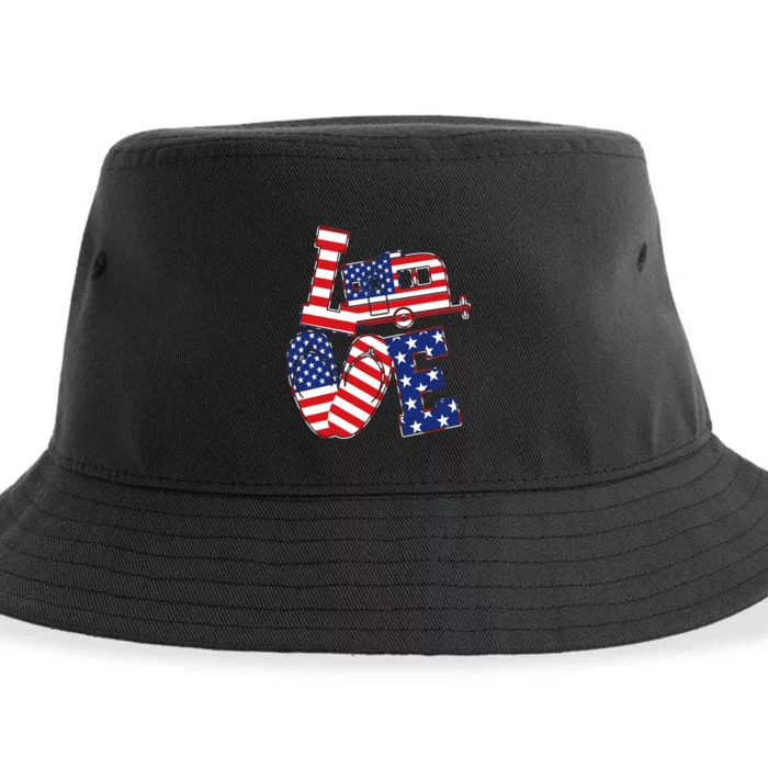 Love USA Camping Sustainable Bucket Hat