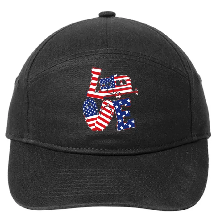 Love USA Camping 7-Panel Snapback Hat