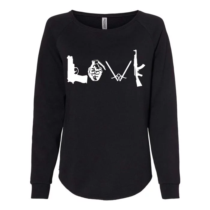 Love Weapons Logo Womens California Wash Sweatshirt