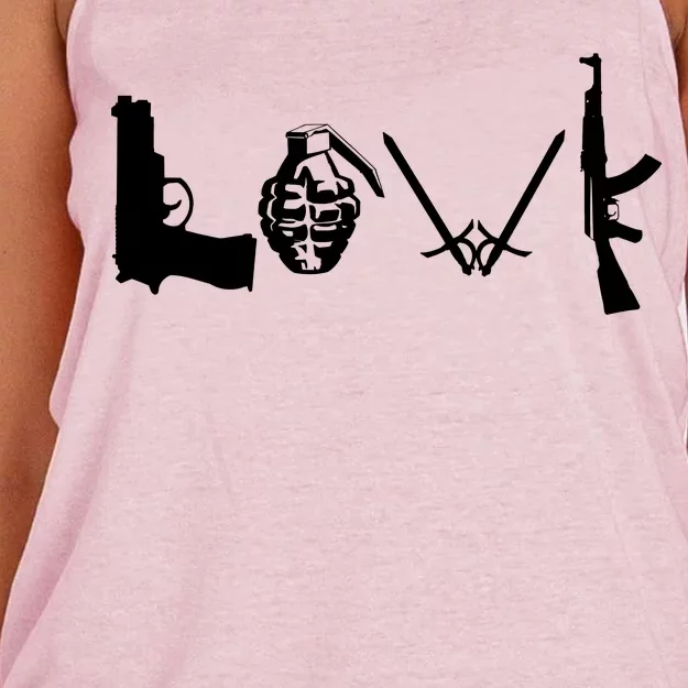 Love Weapons Logo Women's Knotted Racerback Tank