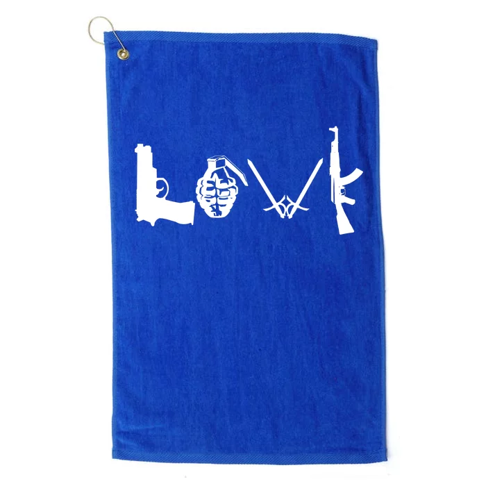 Love Weapons Logo Platinum Collection Golf Towel