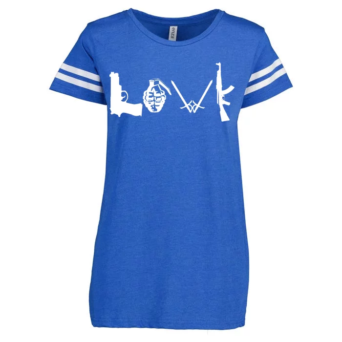 Love Weapons Logo Enza Ladies Jersey Football T-Shirt