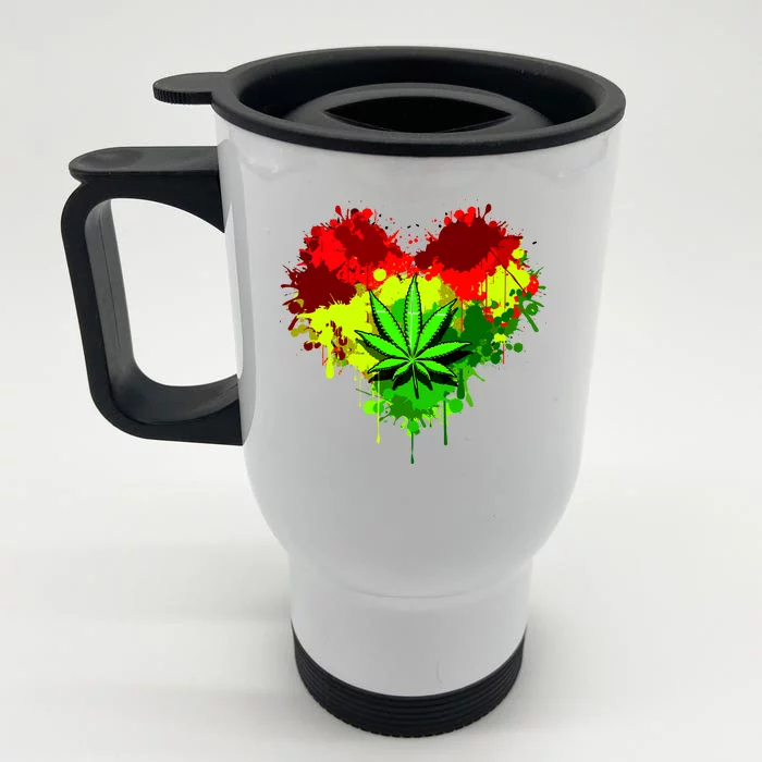 Love Weed Medical Marijuana Front & Back Stainless Steel Travel Mug