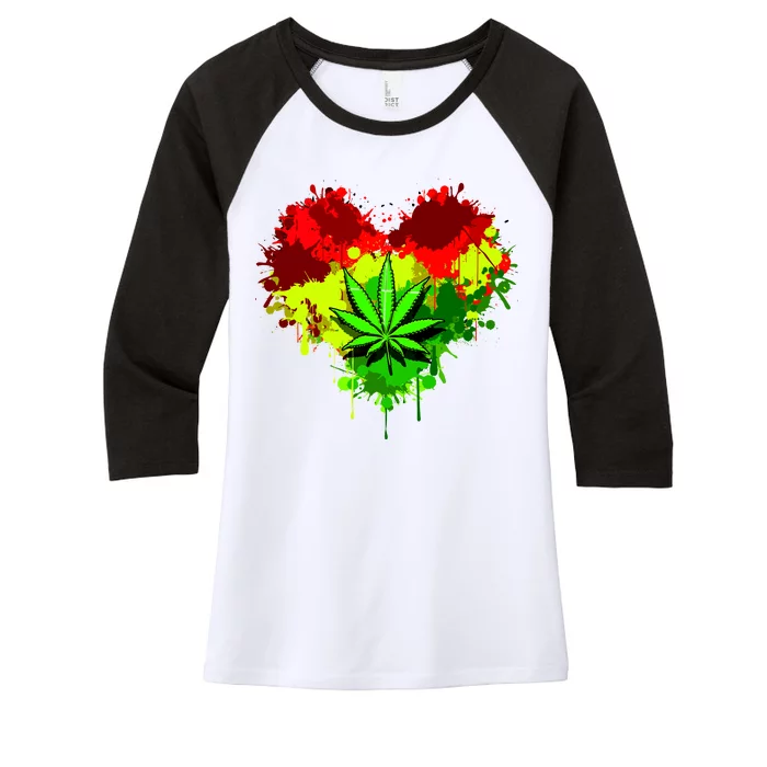 Love Weed Medical Marijuana Women's Tri-Blend 3/4-Sleeve Raglan Shirt