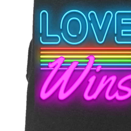 Love Wines Rainbow Neon Sign Doggie 3-End Fleece Hoodie