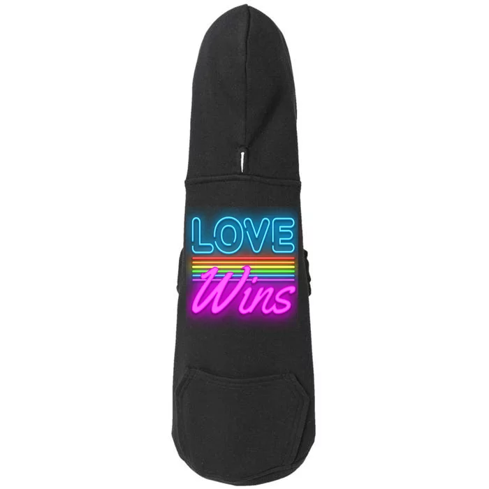 Love Wines Rainbow Neon Sign Doggie 3-End Fleece Hoodie