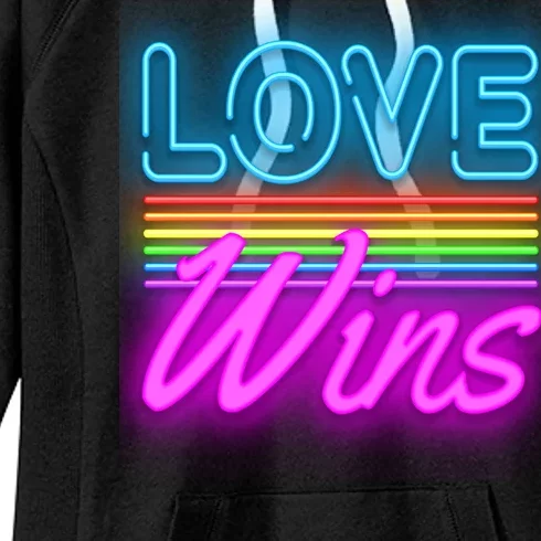 Love Wines Rainbow Neon Sign Women's Fleece Hoodie