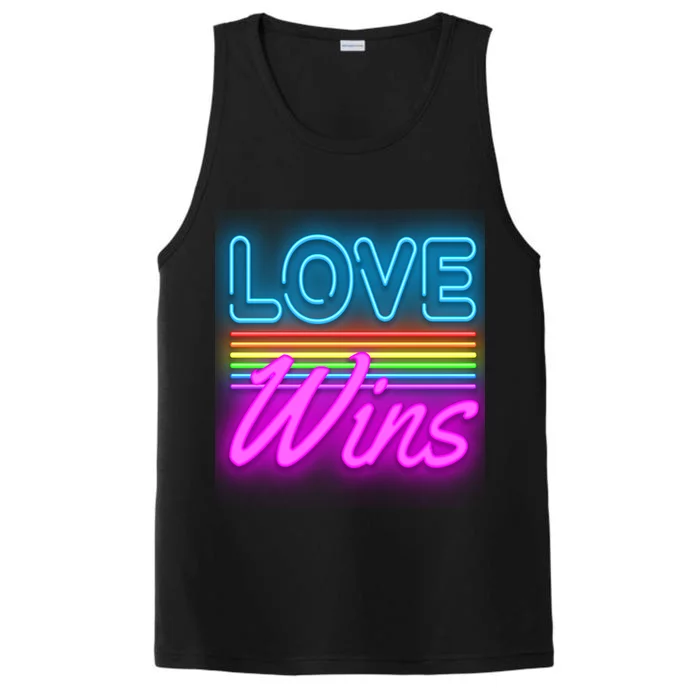 Love Wines Rainbow Neon Sign Performance Tank