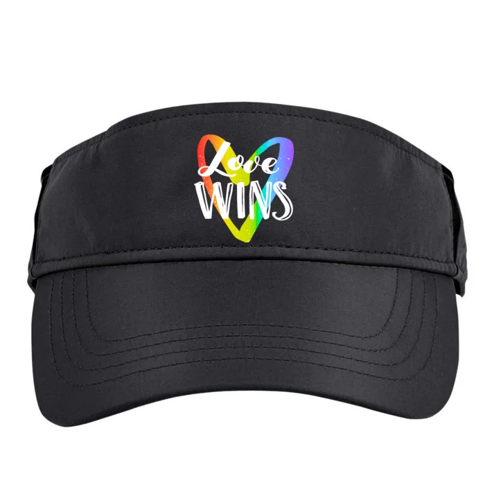 Love Wins LGBT Rainbow Heart Adult Drive Performance Visor