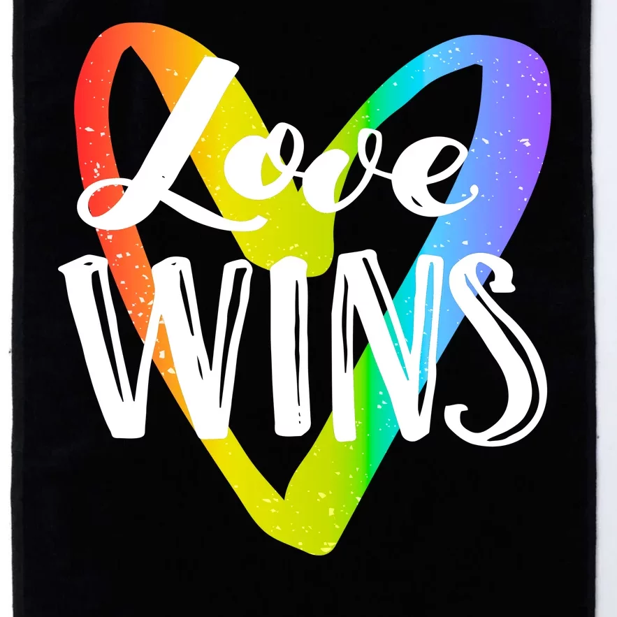 Love Wins LGBT Rainbow Heart Platinum Collection Golf Towel