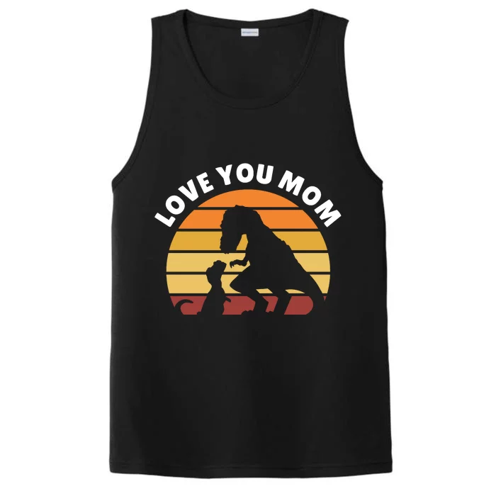 Love You Mom Dinosaur Performance Tank