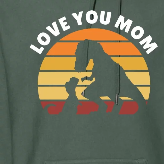 Love You Mom Dinosaur Premium Hoodie