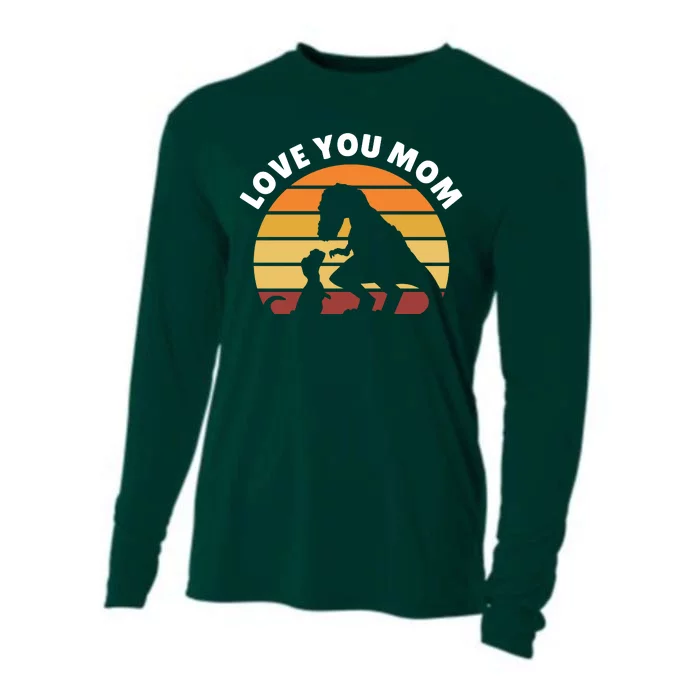 Love You Mom Dinosaur Cooling Performance Long Sleeve Crew