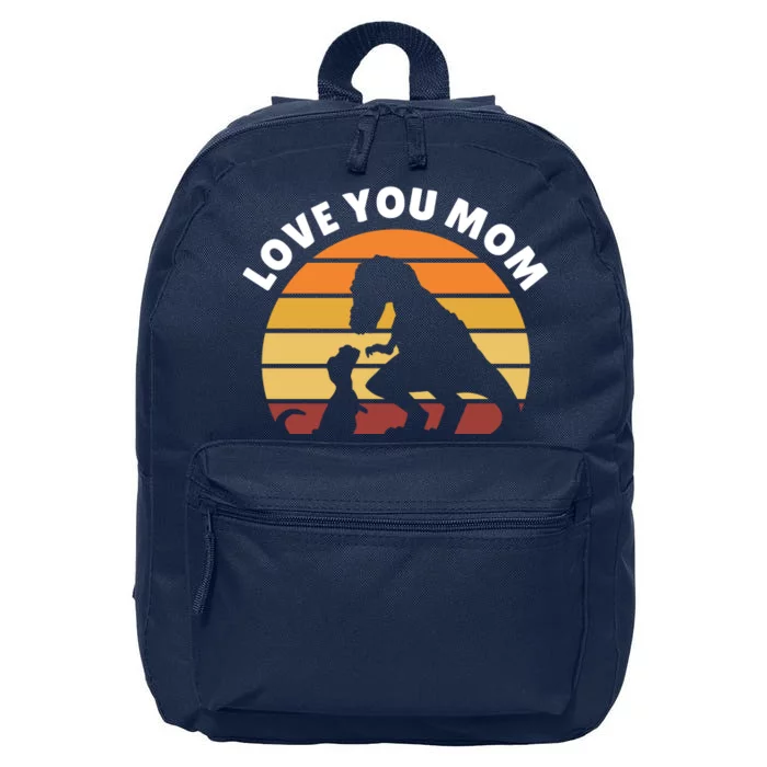 Love You Mom Dinosaur 16 in Basic Backpack