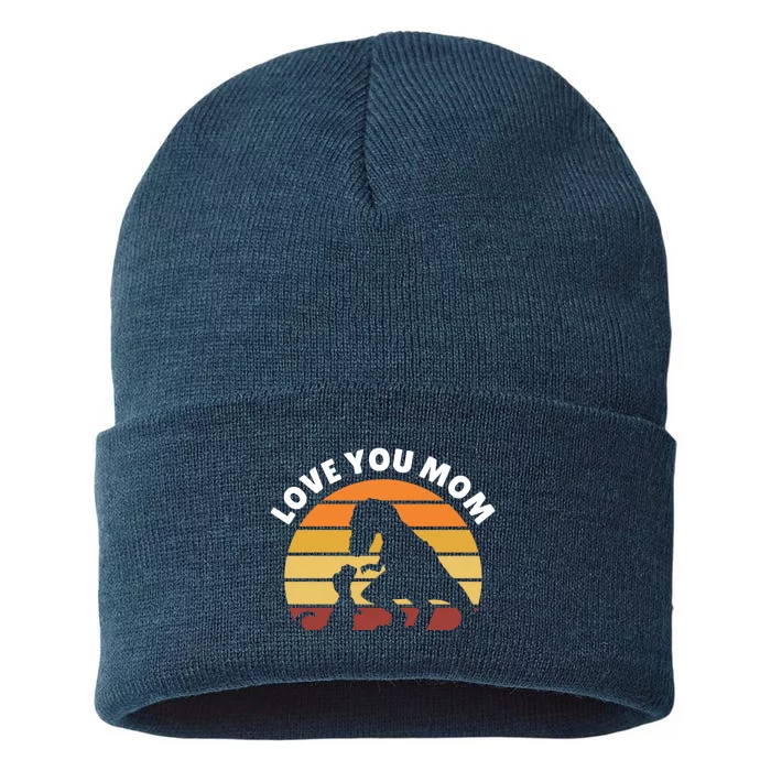 Love You Mom Dinosaur Sustainable Knit Beanie