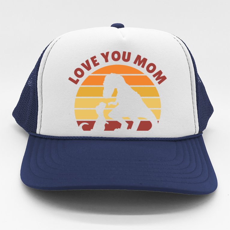 Love You Mom Dinosaur Trucker Hat