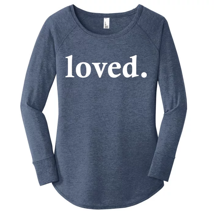 Loved. Valentine's Day Love Classic Logo Women's Perfect Tri Tunic Long Sleeve Shirt