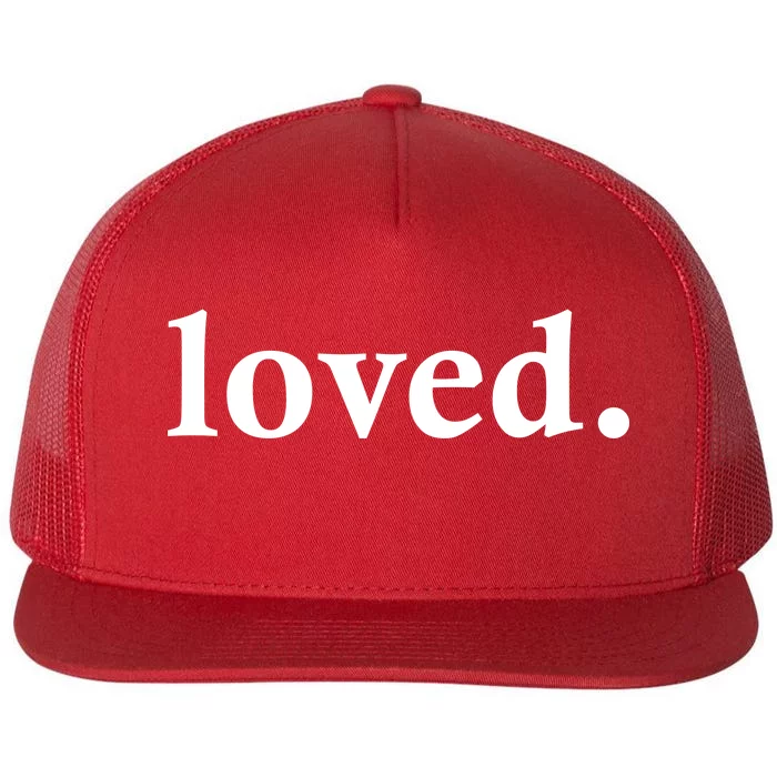 Loved. Valentine's Day Love Classic Logo Flat Bill Trucker Hat