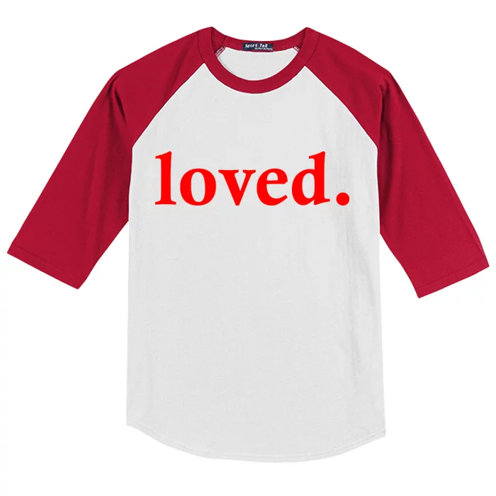 Loved. Valentine's Day Love Classic Logo Kids Colorblock Raglan Jersey