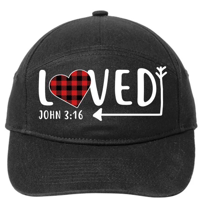 Loved Arrow Heart John 3:16 7-Panel Snapback Hat