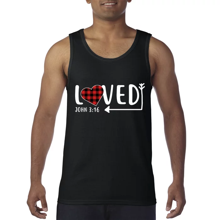 Loved Arrow Heart John 3:16 Tank Top