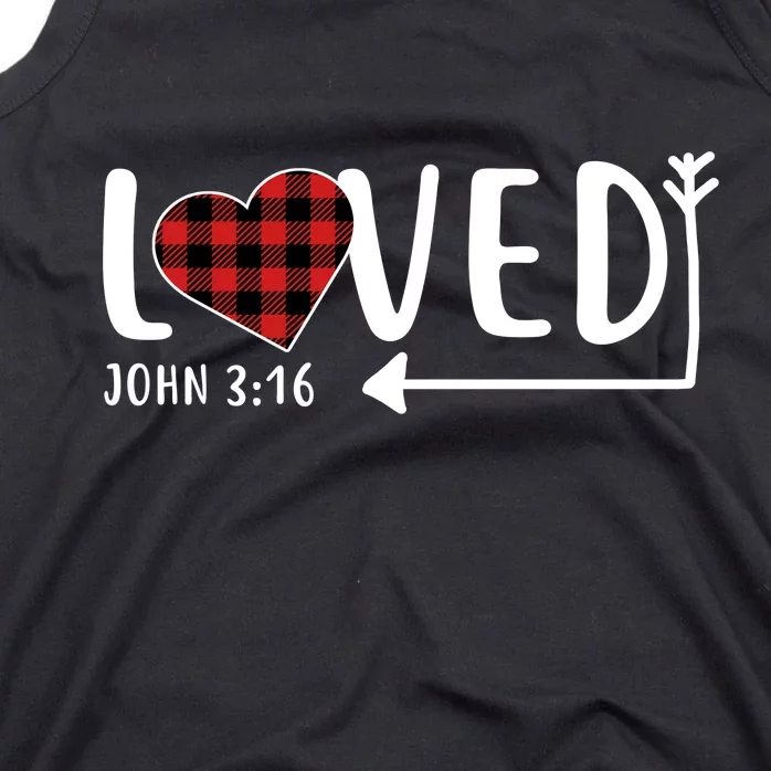 Loved Arrow Heart John 3:16 Tank Top