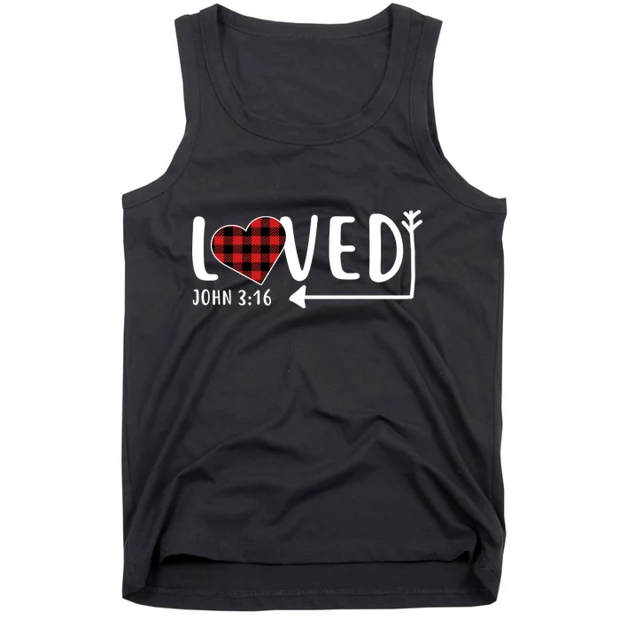 Loved Arrow Heart John 3:16 Tank Top