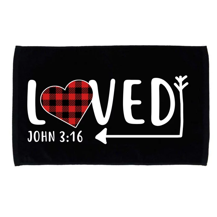 Loved Arrow Heart John 3:16 Microfiber Hand Towel