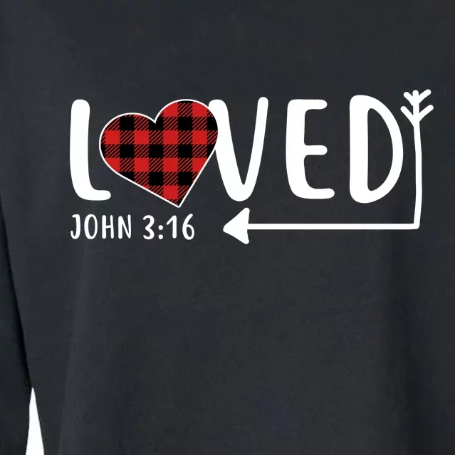 Loved Arrow Heart John 3:16 Cropped Pullover Crew