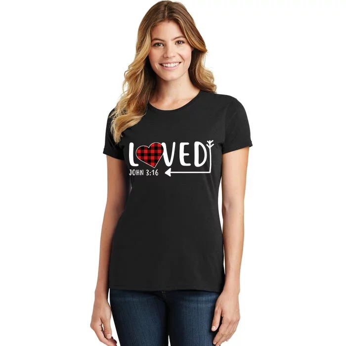 Loved Arrow Heart John 3:16 Women's T-Shirt