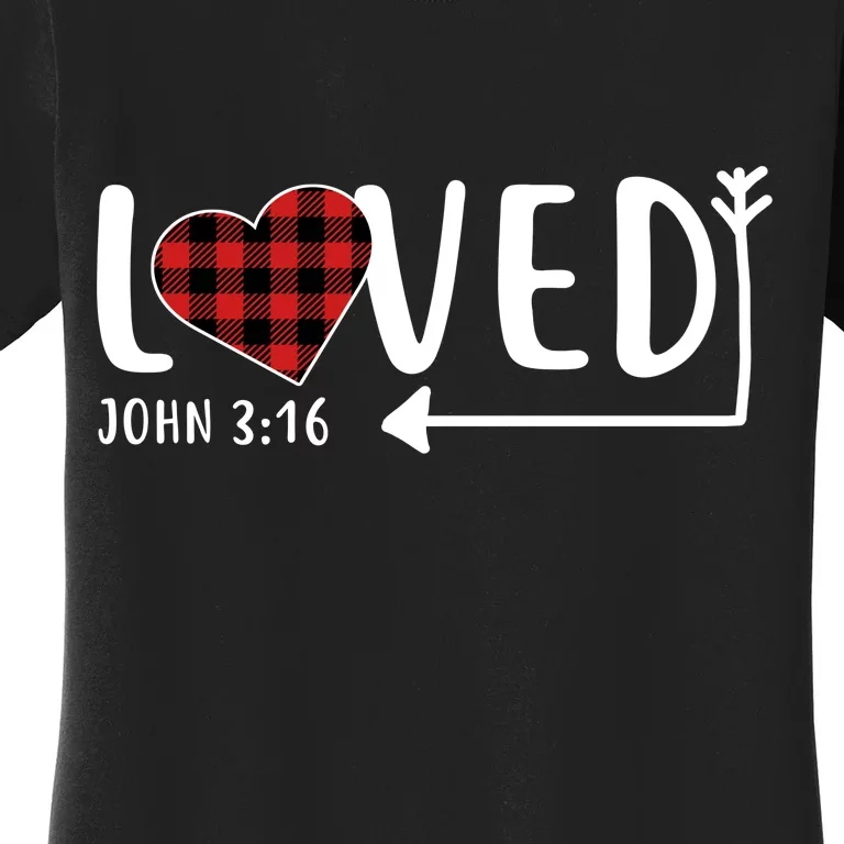 Loved Arrow Heart John 3:16 Women's T-Shirt