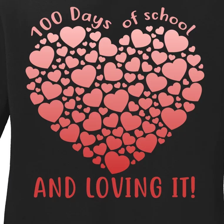 Loving 100 Days of School Ladies Long Sleeve Shirt